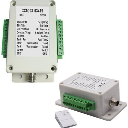 Dual Channel NME A2000 Converter fit 0-190 ohm Fuel /Water Level Sensor Water Temperature Oil Pressure for Boat Converters