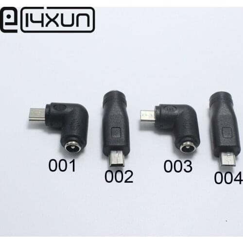 EClyxun 1pcs 5.5 x 2.1 mm Female to Mini / Micro USB Male 5 Pin DC Power Plug 90 / 180 Degrees Connector Adapter for V8 Android