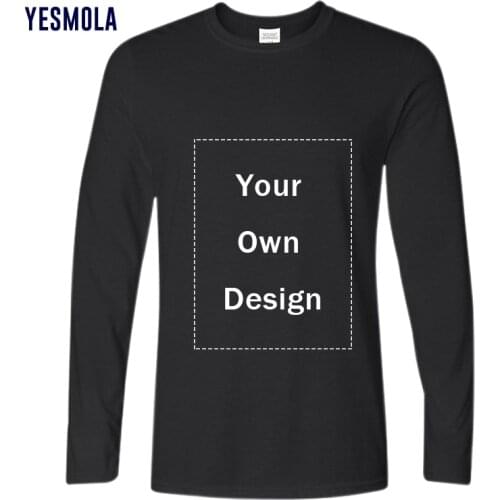 YESMOLA 100% Cotton Custom T Shirt Men Long Sleeved Solid Color Mens O-neck Casual Men T Shirt Tee-shirt Homme Male Tops Tee