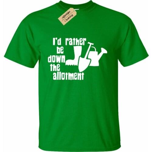 I'd rather be down the allotment T Shirt Mens Gardening Funny gift gardener
