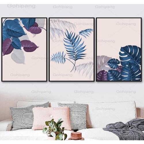 Canvas Painting Monstera Palm Plants Big Leafs Landscape Wall Art Posters and Prints Nordic Wall Pictures for Living Room Decor