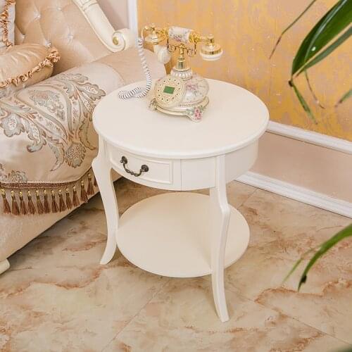 European Style Coffee Table Round Table Living Room Sofa Side Cabinet Bedroom Bedside Small Table Corner Side Bedside Table