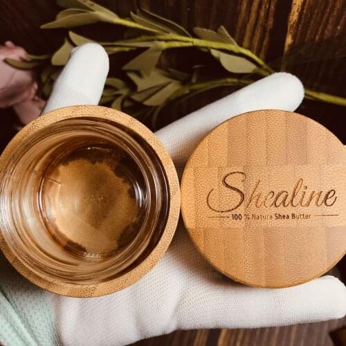 CBD Hemp oil 1oz 1.7oz bamboo cosmetic body butter containers face lotion cream gel bamboo glass liner jars with lids skin care