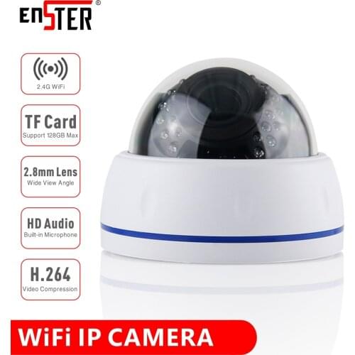 ENSTER 720P 960P 1080P WiFi Video and Audio Onvif Dome IP Camera Support Wired and Wireless Connection TF Card & FTP Recording