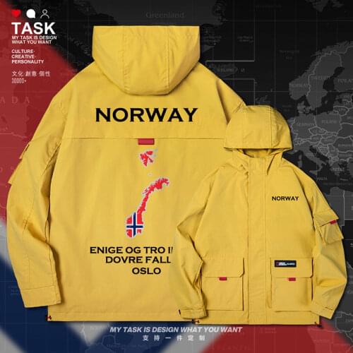 Norway Norge NOR men jacket hooded map nation flag top jackets casual printed clothing windbreaker mens for men autumn clothes