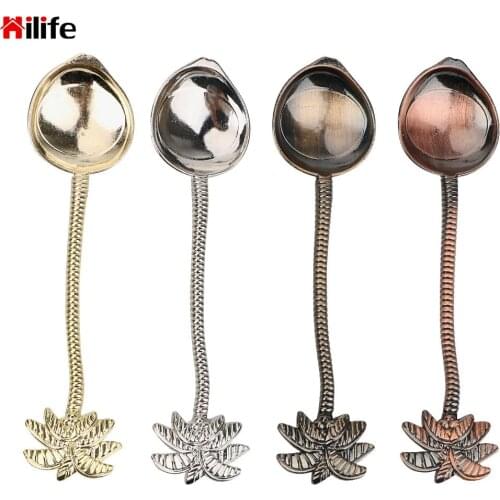 Ice Cream Dessert Spoon Tea Coffee Spoon Small for Bar Party Tableware Zinc Alloy Coconut Tree Shape Vintage Royal Style