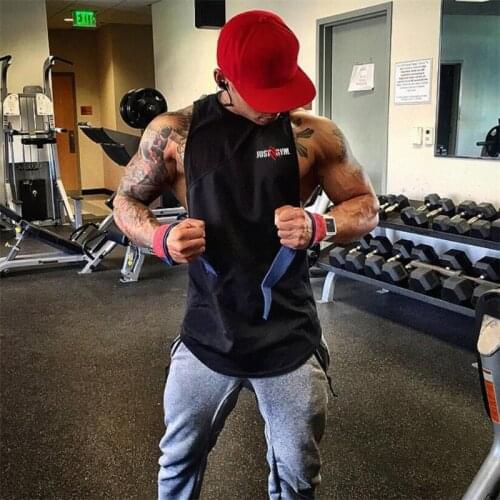 New Cotton Patchwork Mesh Fitness Tank Top Men Quickly Dry Gym Clothing Summer Workout Running Vest Sports Sleeveless Shirt