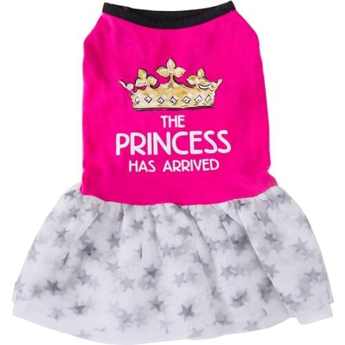 Cute Letter crown Print Dog Clothes For Small Dogs Net Yarn Girl Princess Dress Skirts Spring And Summer Chihuahua Pet Clothing