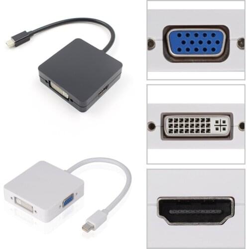 ECos Mini Display Port DP To HDMI-compatible VGA DVI BLACK For Microsoft Surface pro 1 2 3 4