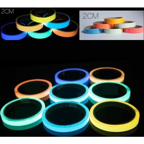 2cm*10m Multicolor Night Luminous PET Sicker Self-luminous Tape Light Storage Fuorescent Glowing Reflective Material