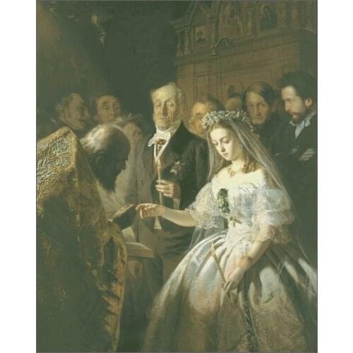 Unequal Marriage Cross Stitch Kits Oil Painting Needlework 14CT Unprinted Embroidery Top Quality Counted DIY Handmade Decoration