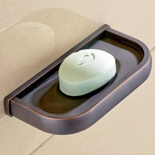Wall Mounted Black Matte Square Soap Dishes Soap Holder Bath Soap Dish Holders Bathroom Accessories