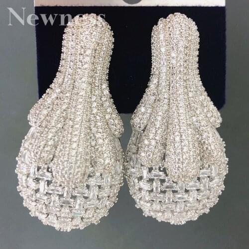 Newness Luxury Water Drop Cubic Zirconia African Nigerian for Women DUBAI Bridal Fashion Earrings Wedding jewelry Jewelry Gift