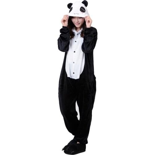 Adult kigurumi panda design onesies pajamas cartoon costume woman onesies winter warm Sleepwear Hooded Jumpsuit Christmas gift