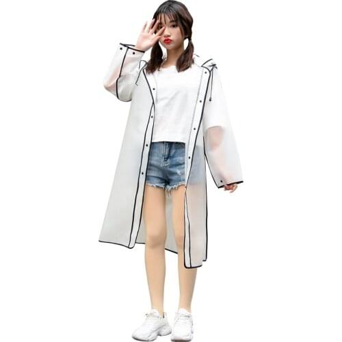 Long Hooded Raincoat Women Transparent Rain Cape Outdoor Waterproof Raincoat Womens Overalls Adult Rain Gear DD60YY