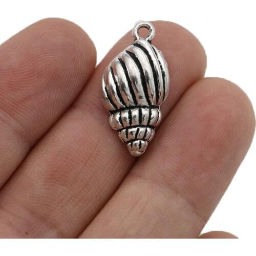 JAKONGO Shell Charm Pendants for Jewelry Making Bracelet DIY Accessories 25x13mm 10pcs