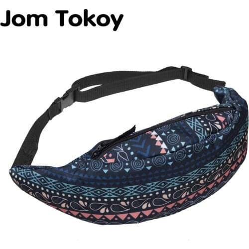 Jom Tokoy New Colorful Waist Pack For Men Fanny Pack Style Bum Bag Retro Geometry Women Money Belt Travelling Waist Bag