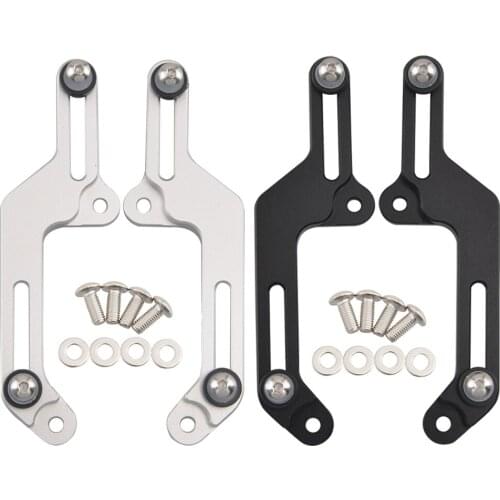 Motorcycle Windscreen Adjusters Trim Black/Silver Aluminum With Mount Screws For 2013-2016 Honda CBX500 CBX 500