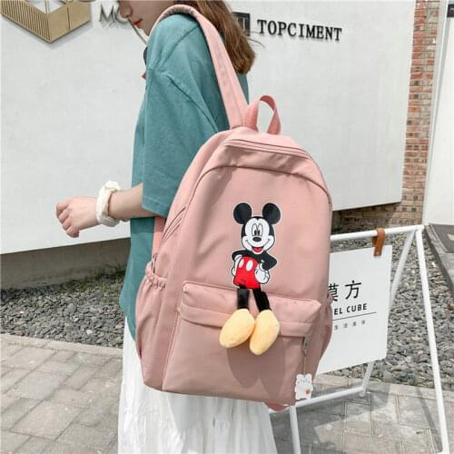 Disney Mickey Girls School Bag Casual New Women Backpack Minnie Book Packbags for Teenagers Travel Shoulder Bag Rucksack