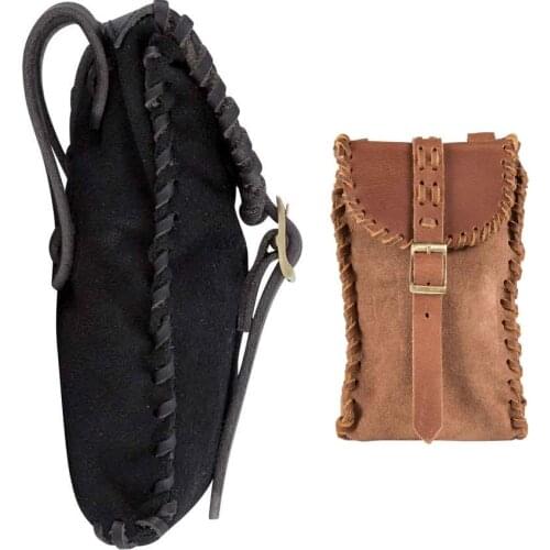 Medieval Vintage Money Pouch Bag Waist Ring Belt Costume Accessory Parts For Men Women Viking Leather Drawstring Bag Coin Purse