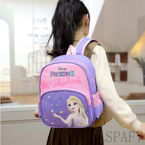 Disney Frozen 2 Elsa Backpack Shoulder Girls Bag For School Kids Burden Reduction Kindergarten Guardian Backpack