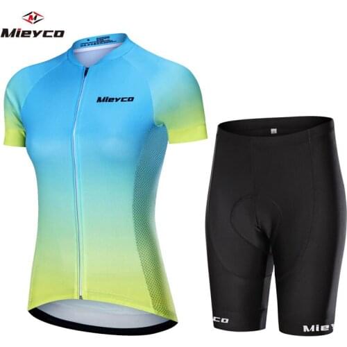 New 2020 Yellow Mieyco Cycling team jersey 5D bike shorts set Quick Dry Womens Bicycle clothes team pro BIKE Maillot Culotte