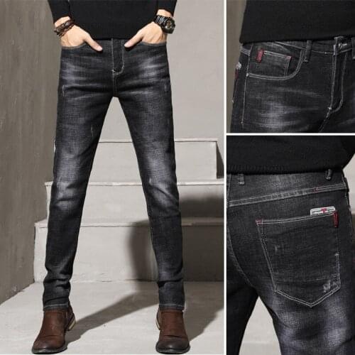 2020 Spring And Autumn Korean Version Slim High Quality Mens Jeans Stretch Small Foot Long Pants Fashion Mens Pants