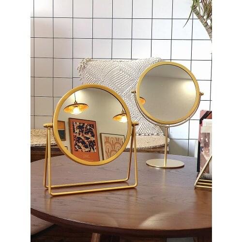 Wind Household Small Internet Celebrity Cosmetic Mirror Student Dormitory Office Desk Surface Panel Desktop Dressing