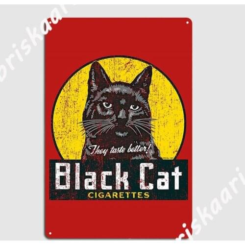 Black Cat Vintage Metal Sign Club Home Living Room Vintage Wall Decor Tin sign Poster