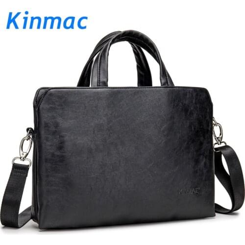 Brand Kinmac Waterproof Messenger Laptop Bag 13,14,15,15.6 inch, Black Leather Case For MacBook Air Pro13.3,15.4 Dropship F131