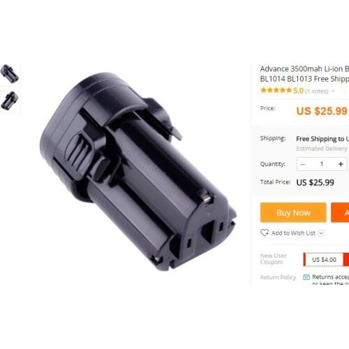 Advance 3500mah Li-ion Battery Replacement for Makita 10.8V power tools BL1014 BL1013 Free Shipping