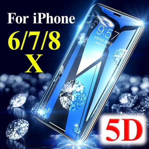 Screenprotector glass on for iPhone 6 7 8 plus protective screen protection aifon x xr xs max tremp 7plus 8plus s xmax aphone 5D