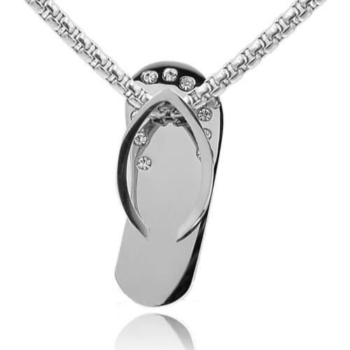 CHIMDOU Stainless Steel Casual Summer Jewelry Cute Flip-Flops Pendants Mens Necklaces,5 colors Halskette