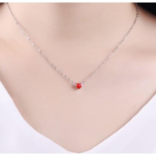 Fashion Long Chains Love Heart Silver Color Choker Necklaces For Women Wedding Statement Jewelry kolye collares Bijoux