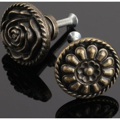 1pc Pull Knob Drawer Knob Vintage Bronze Handle Cabinet Drawer Door Furniture Handle