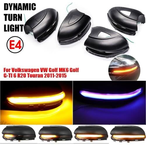 2 Pieces For Volkswagen VW Golf 6 MK6 GTI R32 08-14 Led Dynamic Turn Signal Light Sequential Side Mirror Indicator Blinker