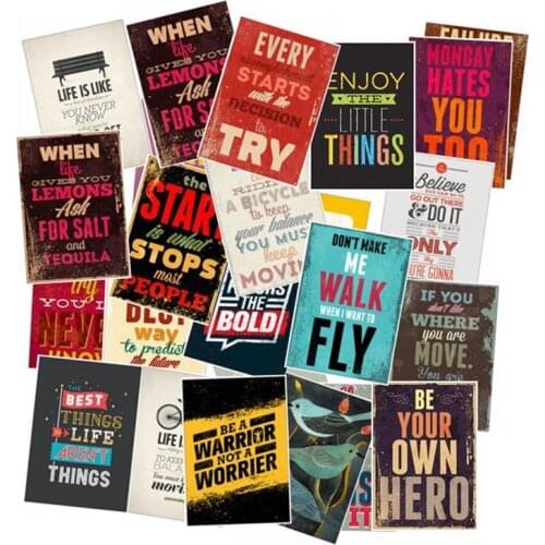 25 Pcs Inspirational Discourse Series Diary Stickers Planner Memo Scrapbooking Sticker Luggage Box Decoration Stickers