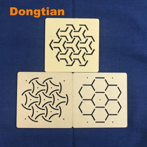 3styles/set Japanese Style Classic Sashiko Templates Acrylic Drawing Template For Tortoise Shell