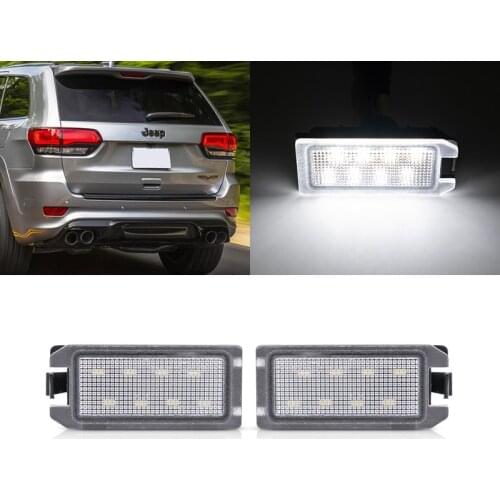 2x White Canbus SMD Led License Plate Lights Lamp For Jeep Grand Cherokee 14-20 Compass Patriot 14-17 For Dodge Viper 13-17