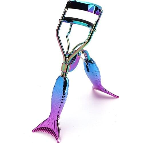 1 PCS Wide-angle Mermaid Gradient Eyelash Curler Long-lasting Styling Eyelash Curler With Non-slip Plastic Handle Eyelashes Clip