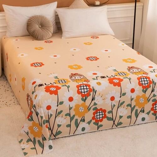 Pure cotton Bed Sheet+2Pcs Pillow Cases 2021 Decor Home Textile Bedding Coverlet Flat Sheet Flower Bed Cover Soft Warm Bed sheet