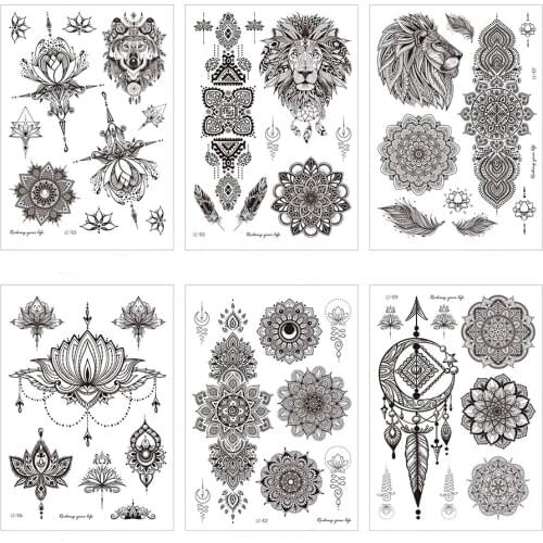 New Datura sexy feather Tattoo Sticker 21x15cm