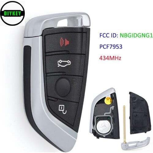 DIYKEY OEM Smart Remote Key Fob 4 Buttons 434MHz for BMW 3 5 Series X5 X6 FEM / BDC 2014 2015 2016 2017 2018 2019 FCC: NBGIDGNG1