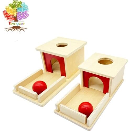 Treeyear Montessori Sensory Toys Object Permanence Box with Tray Life Skills Toys Hand Educational Toy
