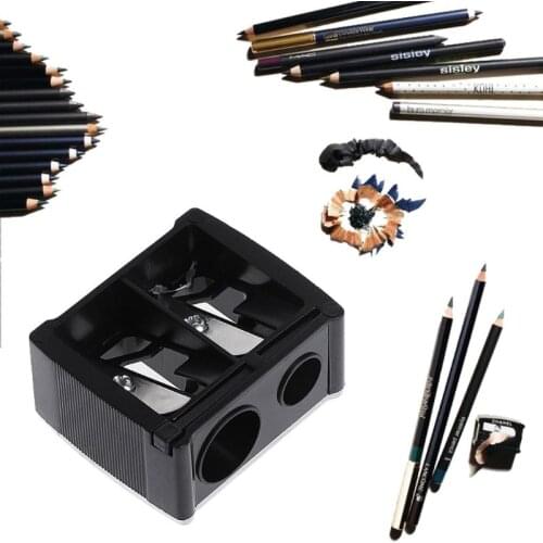 2 Holes Cosmetic Pencil Sharpener for Eyebrow Lip Liner Eyeliner Pen Tool