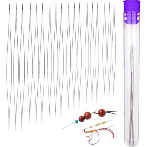 KAOBUY 18PCS Beading Needles, 6Sizes Seed Beads Embroidery Needles Big Eye Collapsible Beading Needles Set For Jewelry Making
