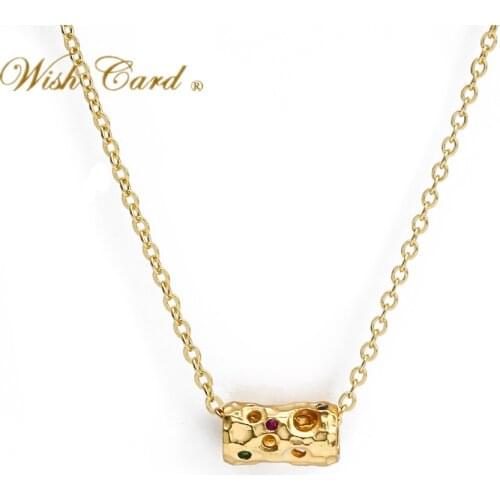 Wish Card 4 Styles Gold Color Micro Pave Pendant Necklace for Women Fashion Charms Accessories Gifts Lady Jewelry New Arrival