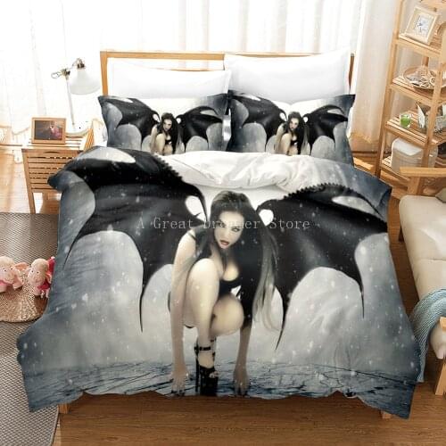 3D Angel Wings Bedding Set Hd Print Duvet Cover Single Full Queen King Home Bedding Det Luxury Bedclothes Fashion