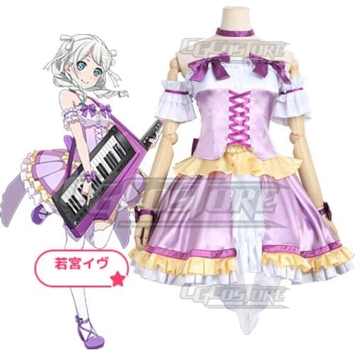Cosplay Costume Anime Bang Dream! Wakamiya Eve Pastel*Palettes Dresses Christmas Halloween Free shipping CG237