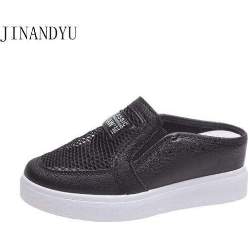 Breathable Mesh Sneakers Platform Wedges Shoes for Women White Black Shoes Mules Woman Slippers Fashion Casuales Female Shoes
